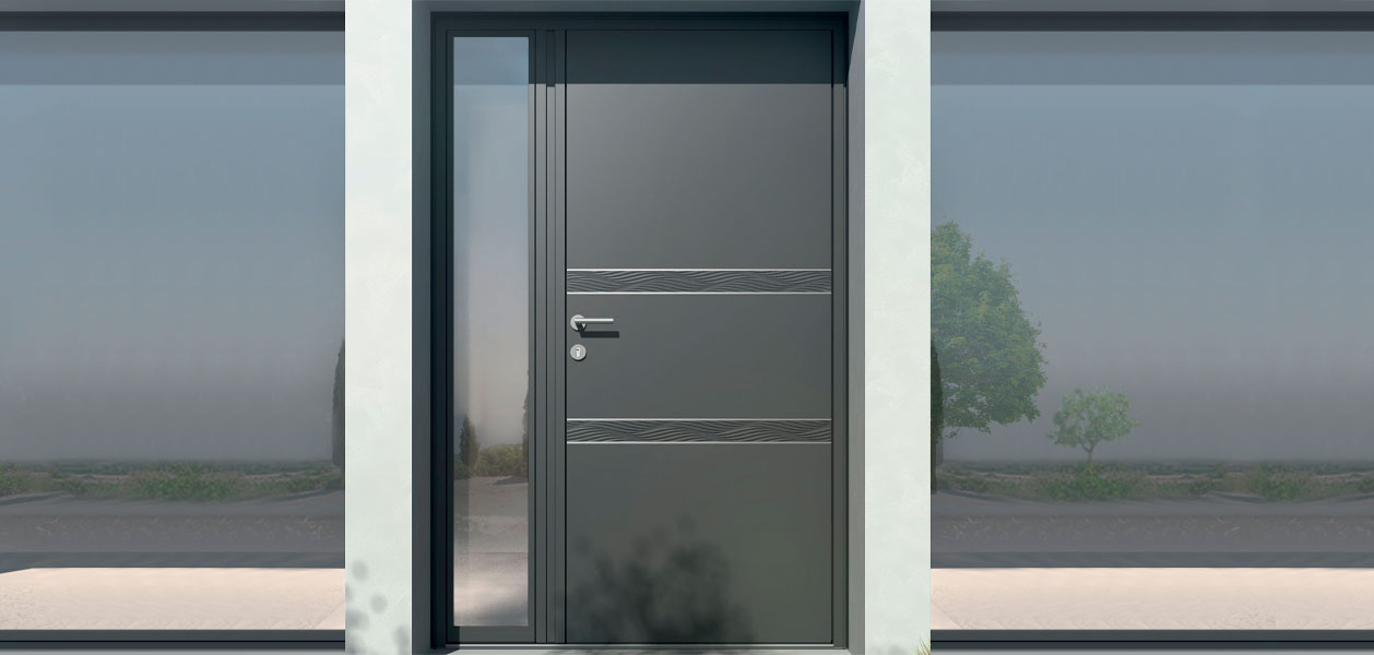 Porte d'entrée en aluminium PRESTIGE/K-LINE - Marignane - Alu